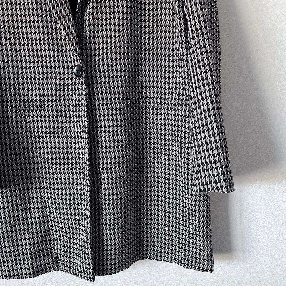 Sanctuary‎ Carly Coat Longline Blazer Jacket Saddle Houndstooth Oversized Size L - Picture 5 of 13